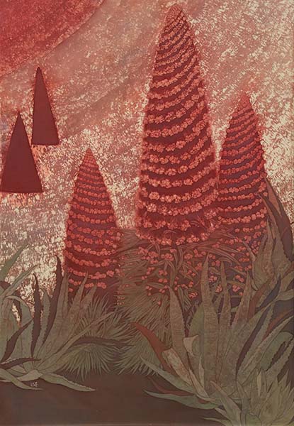 2020年4月　第68回 光陽展　委員　黄地 昭代　風わたる岬　（染）　P100